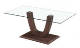 Capri Coffee Table Clear Glass Walnut